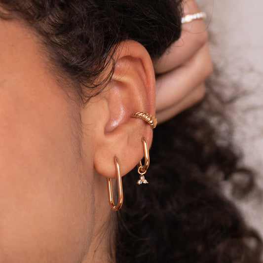 Rayos Oval Hoops Baby Rose Gold