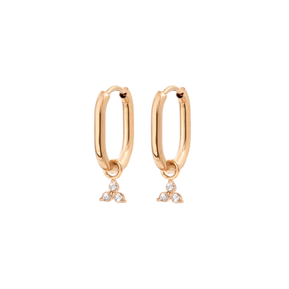 Rayos Oval Hoops Baby Rose Gold