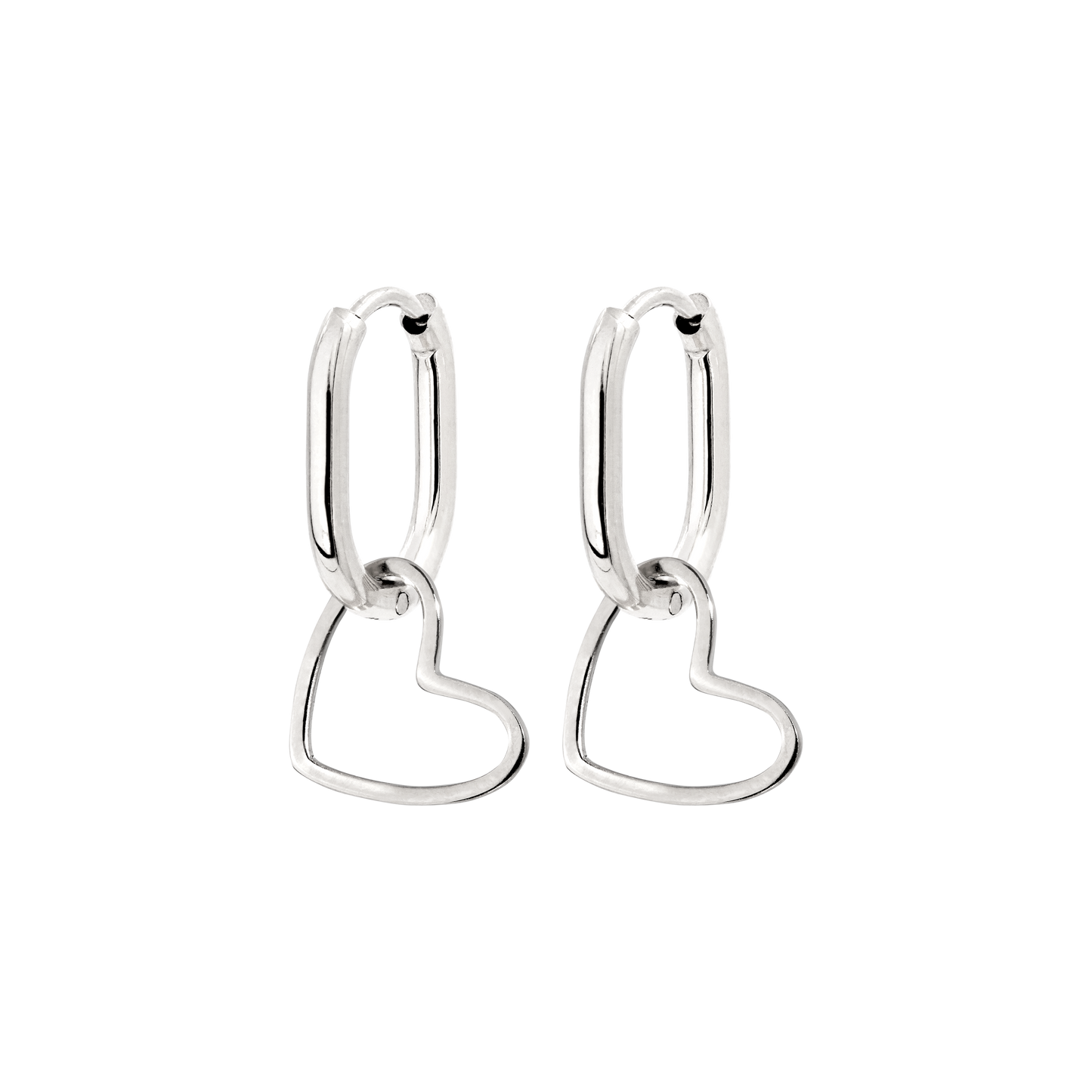 Simple Love Oval Hoops Baby Silver
