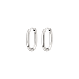 Oval Hoops Baby Silver