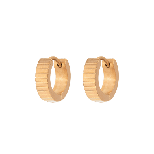 Striped Hoops Rose Gold