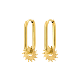 Sun Ray Oval Hoops Small Gold