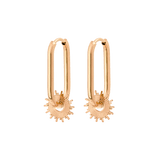 Sun Ray Oval Hoops Small Rose Gold