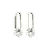 Sun Ray Oval Hoops Small Silver