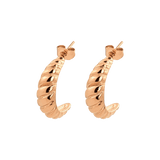 Towel Twist Hoops Rose Gold