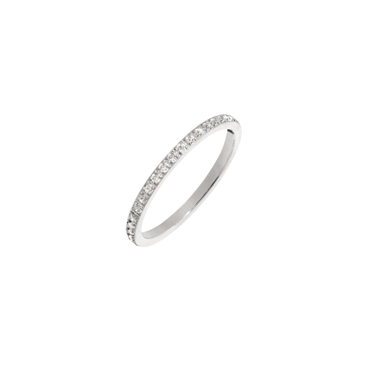 White Sparkle Ring Silver