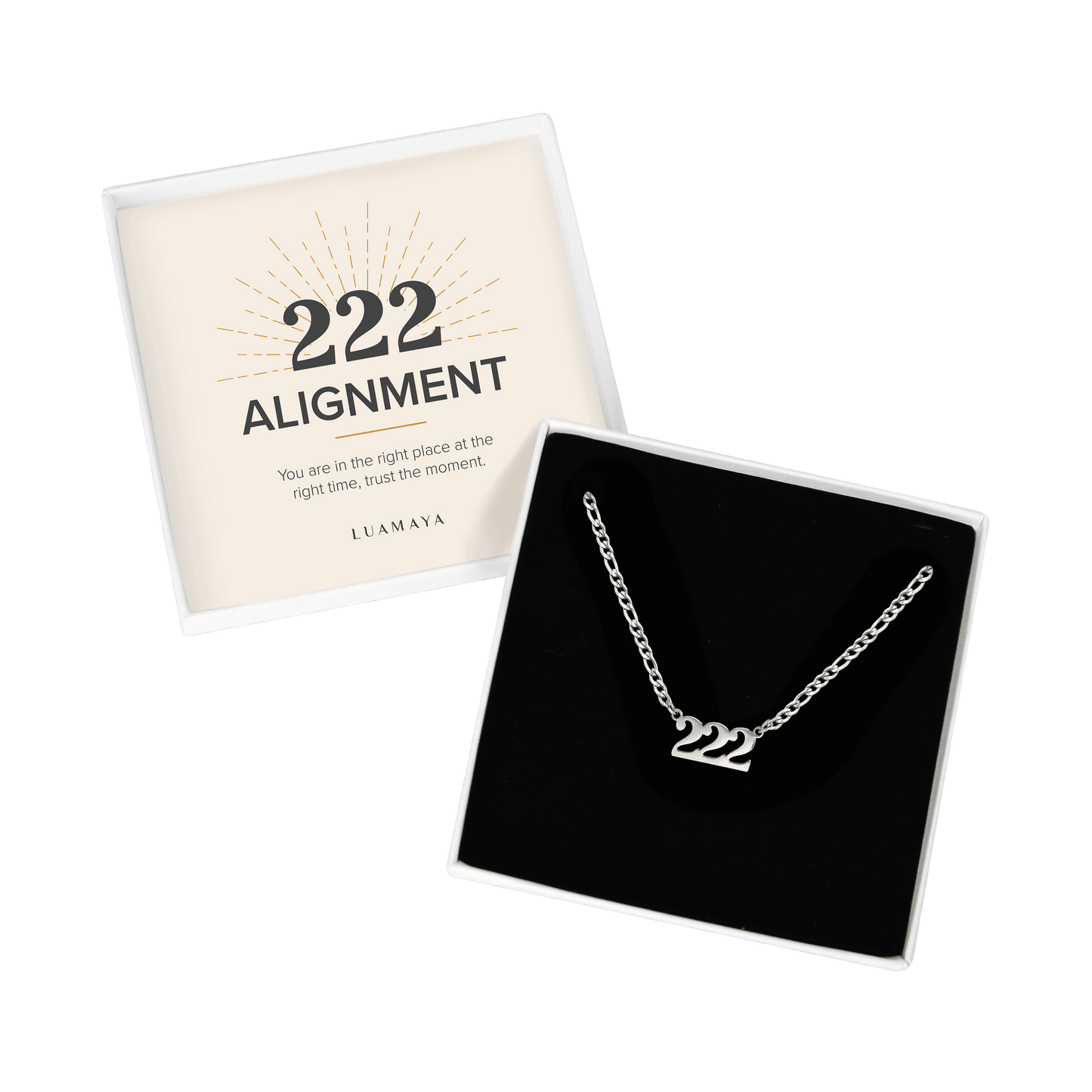 Angel Number 222 Necklace Silver