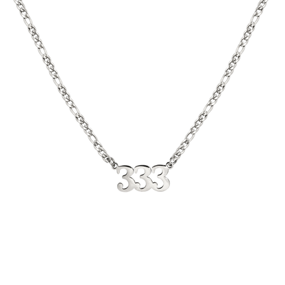 Angel Number 333 Necklace Silver