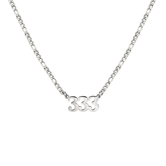 Angel Number 333 Necklace Silver