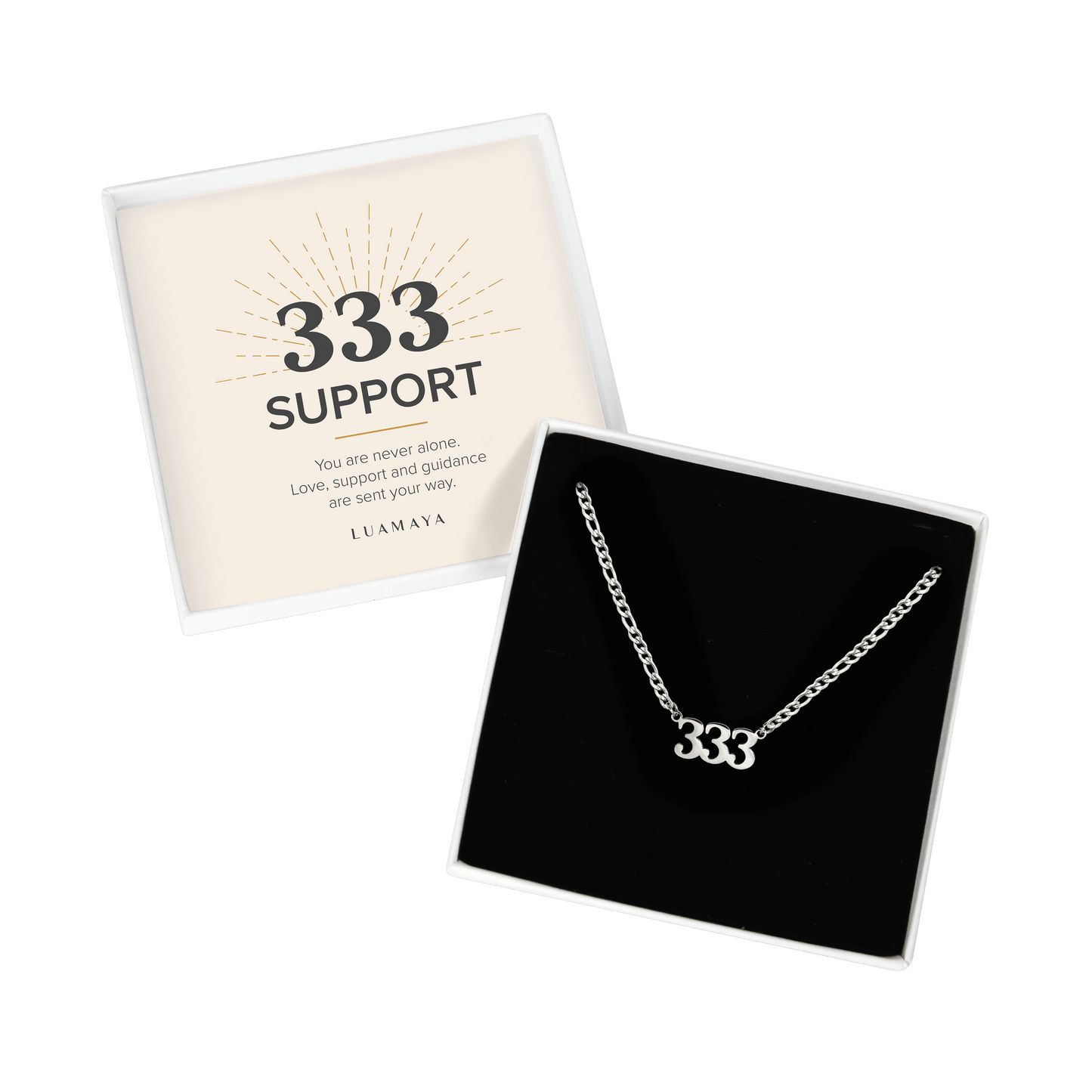 Angel Number 333 Necklace Silver