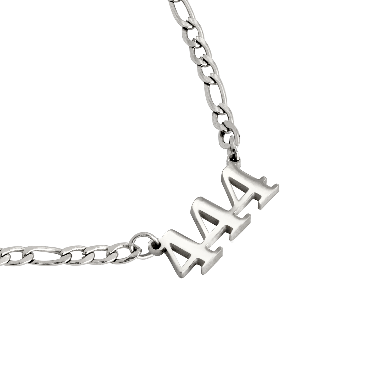 Angel Number 444 Necklace Silver
