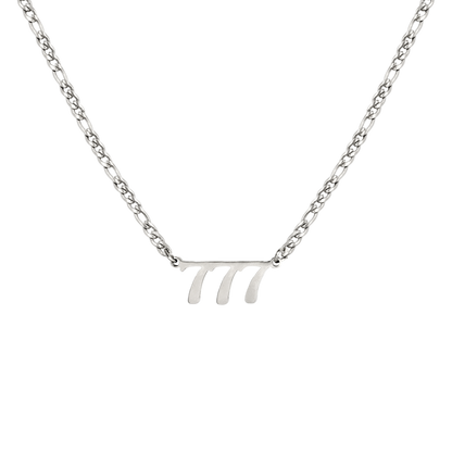 Angel Number 777 Necklace Silver