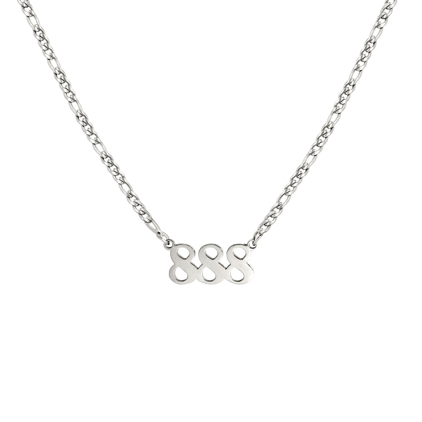 Angel Number 888 Necklace Silver
