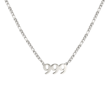 Angel Number 999 Necklace Silver