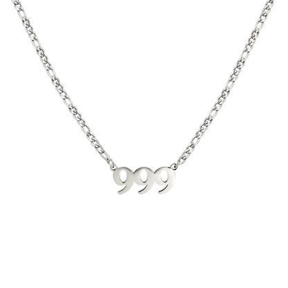 Angel Number 999 Necklace Silver