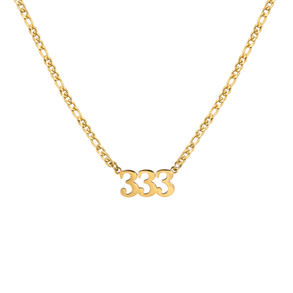 Angel Number 333 Necklace Gold