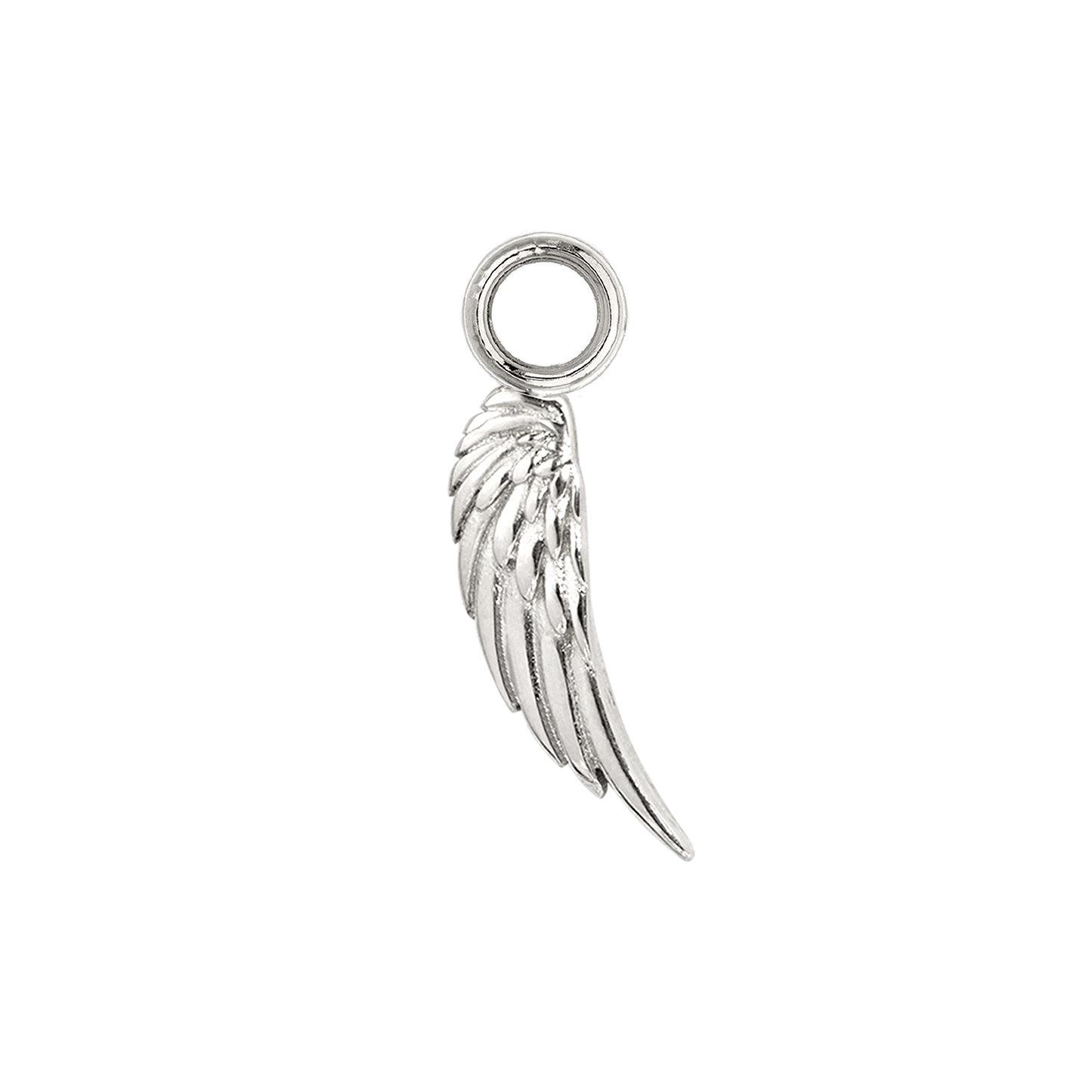 Angel Wing Slim Hoop Set Silver