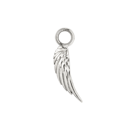 Angel Wing Slim Hoop Set Silver