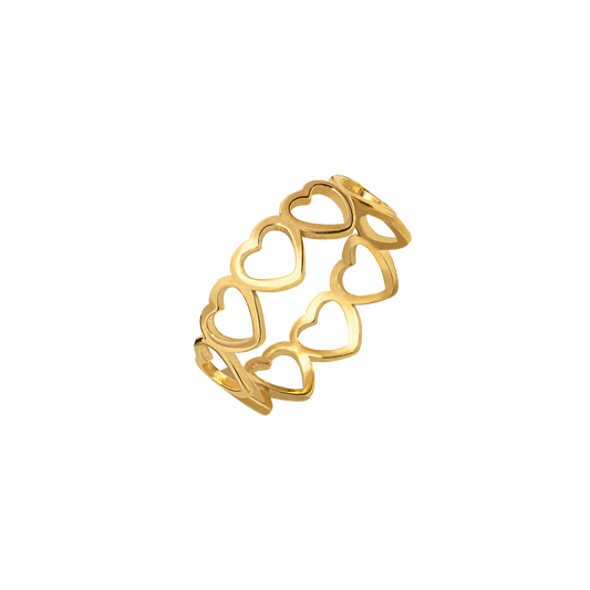 Heart in Heart Ring Gold