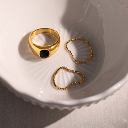 Bead Chain Ring Gold