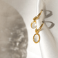 Mother of Pearls Hoop Set Silver