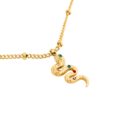 Rainbow Leni Snake Necklace Gold