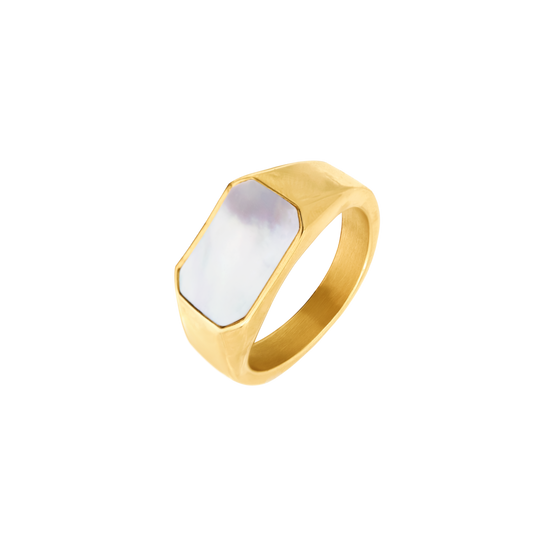 Mother of Pearls Ring Gold